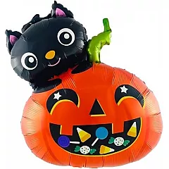 Шар Фигура Котенок с тыквой