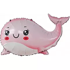 Шар Фигура Маленький кит Розовый