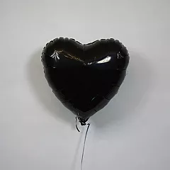 Шар сердце 18 металлик Черное