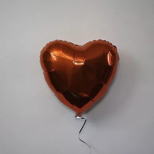 Шар сердце 18 металлик Оранжевое