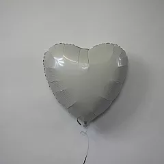 Шар сердце 18 пастель Белое
