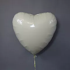 Шар сердце 36 металлик Айвори