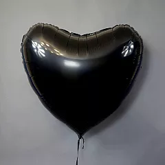 Шар сердце 36 металлик Черное