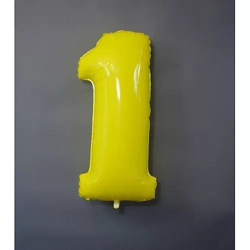 Шар цифра 1 Яркий Желтый