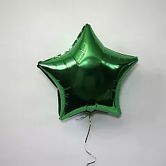 Шар звезда 18 металлик Зеленая