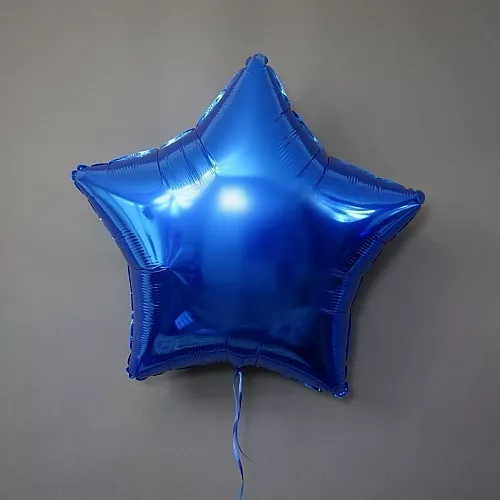Шар Звезда 32 металлик Синяя